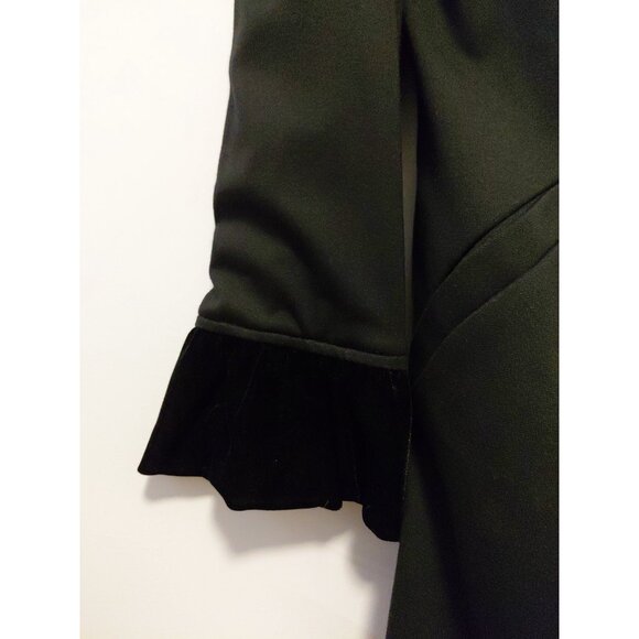 INC International Concepts Jacket Velvet Ruffle Trim Vampire Goth Black Med - Picture 4 of 11